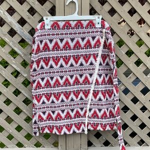 H&M Patterned Faux Wrap Skirt - Large